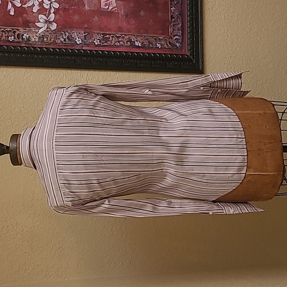 Womens Ralph Lauren Silk Stripe Buttom Up Blouse Slim Fit Size 4 - Picture 3 of 8